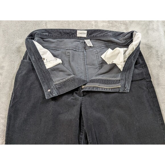 Vintage Chico's Corduroy Pants Womens 2 Reg Black Stretch Casual Minimalist - Picture 7 of 11